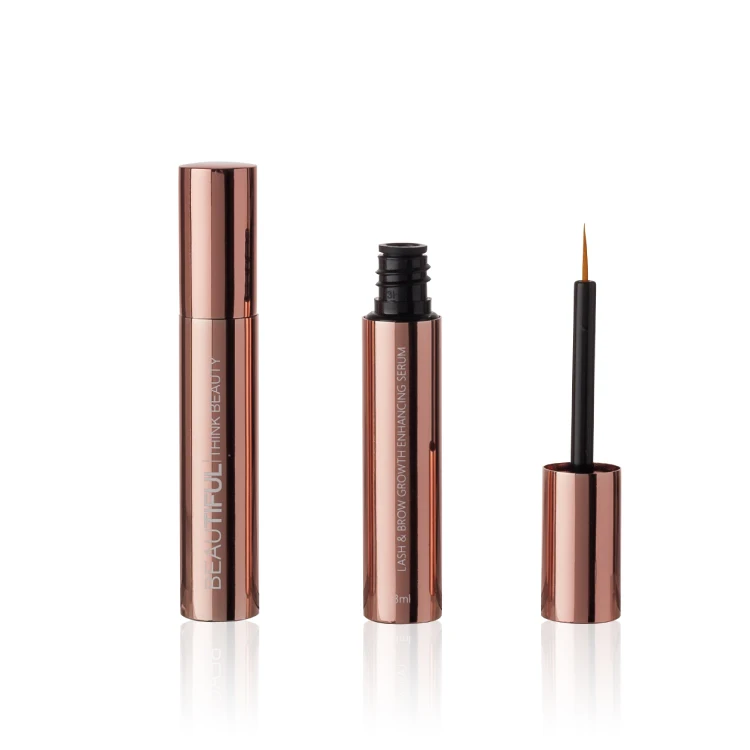 3ml aluminum empty eyelashes mascara containers bottle/packaging,eyelash bottle tube, rose gold eyelash bottle