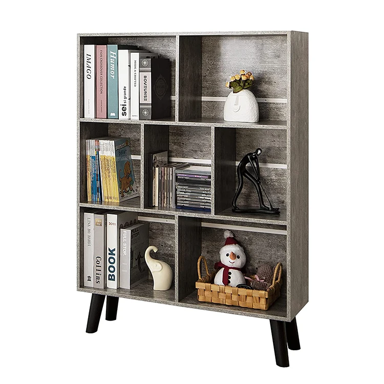 Vekin Modern Wood Open 3 Tier Bookcase Cube Storage Organizer Book Shelves Wooden Bookshelf Wholesale