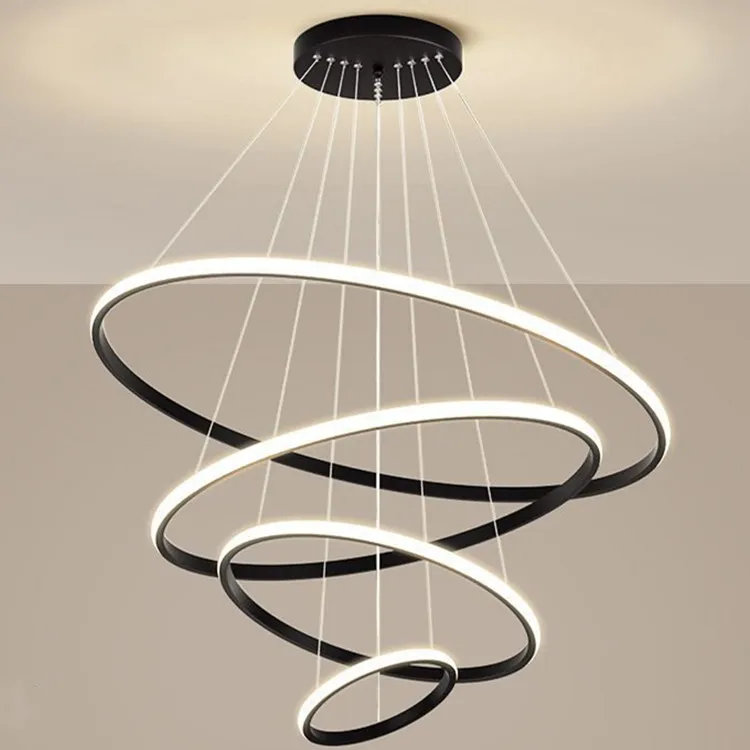 Acrylic Modern Aluminum Profile Circles Ceiling Lamp Led Circle Rings Acrylic Modern Led Ceiling lights for Office