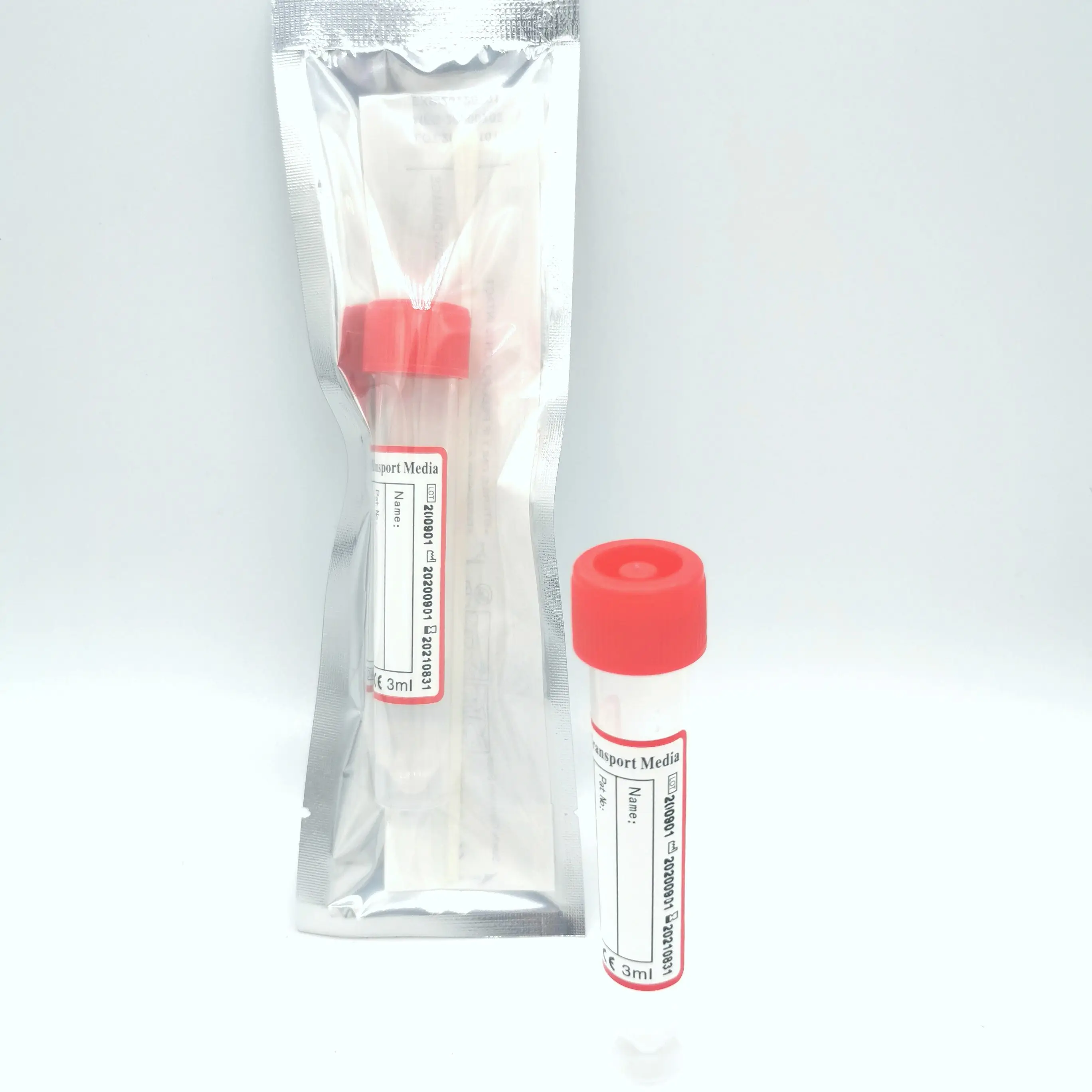 
 Неактивированная вирусная Транспортировочная среда с прозрачной трубкой VTM kit RT-pcr для хранения красного раствора объемом 3 мл  