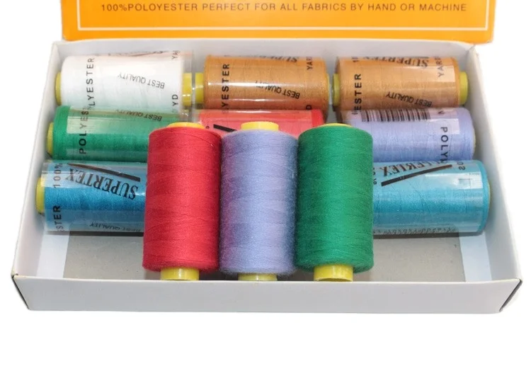 best selling  100% polyester colored 180 yard sewing thread high quality polyester exquisite embroidery thread