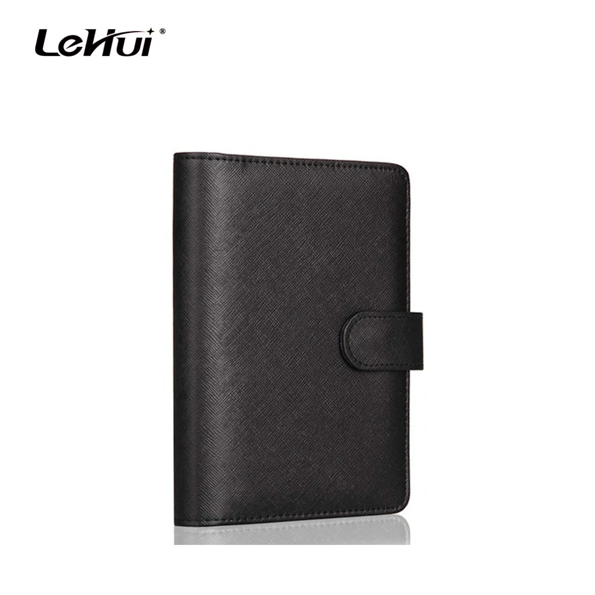 Black 100 Pages 8.5 inch Loose Leaf Weekly Monthly Planner Diary Lined Notepad Agenda Ring Binder Organizer Leather Notebook