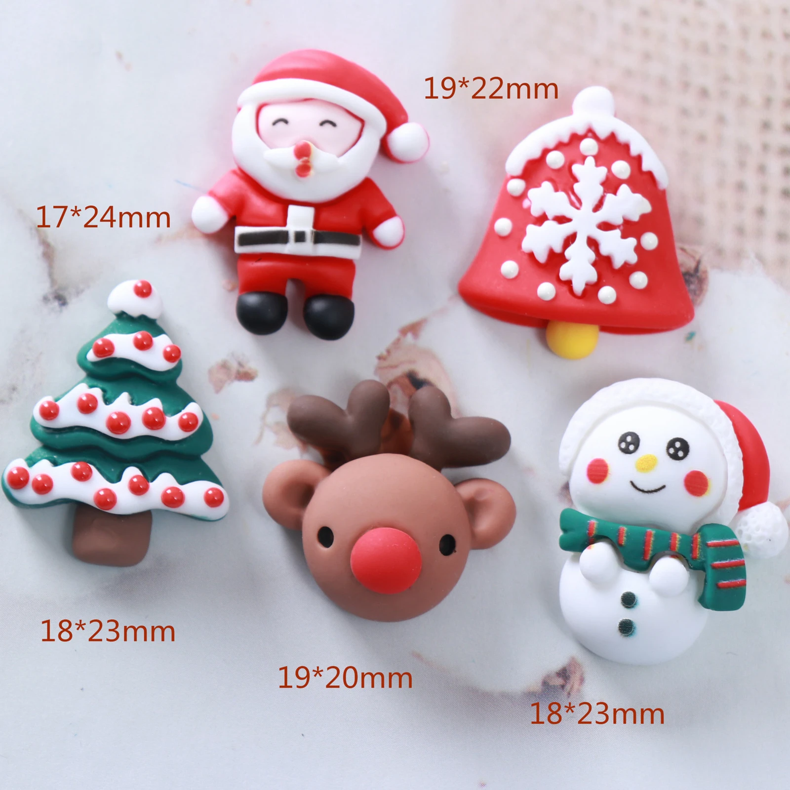 Декоративные милые Diy пластыри Mini Kawaii имитация кабошонов рождественская елка колокольчик Санта-Клаус подвески из смолы с плоским