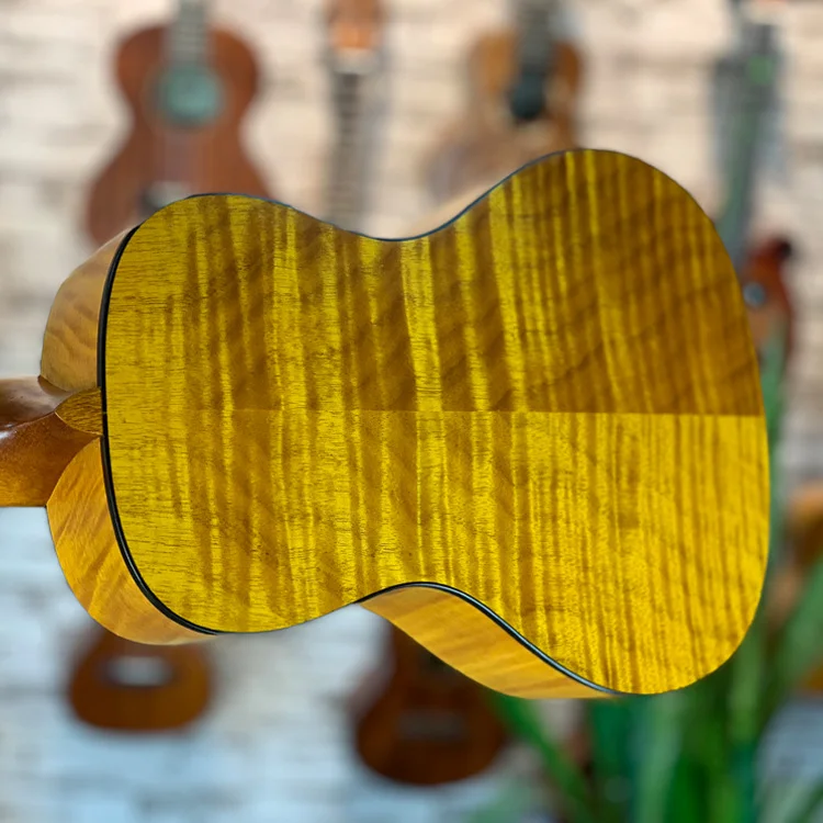 High Quality Geake U-109 23 Inch Flame Maple Top Solid Ukulele OEM Tenor Acoustic Guitar Mahogany Rosewood Matt Bass Wholesale