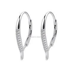 SSE245 Silver 925 Mountings DIY Accessory Earwire Components Leverback Earring Findings