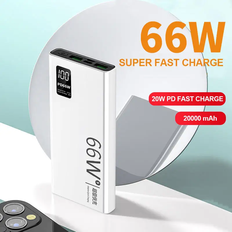 Printing your logo Power Bank 66W Fast Charging  Mini Power Bank