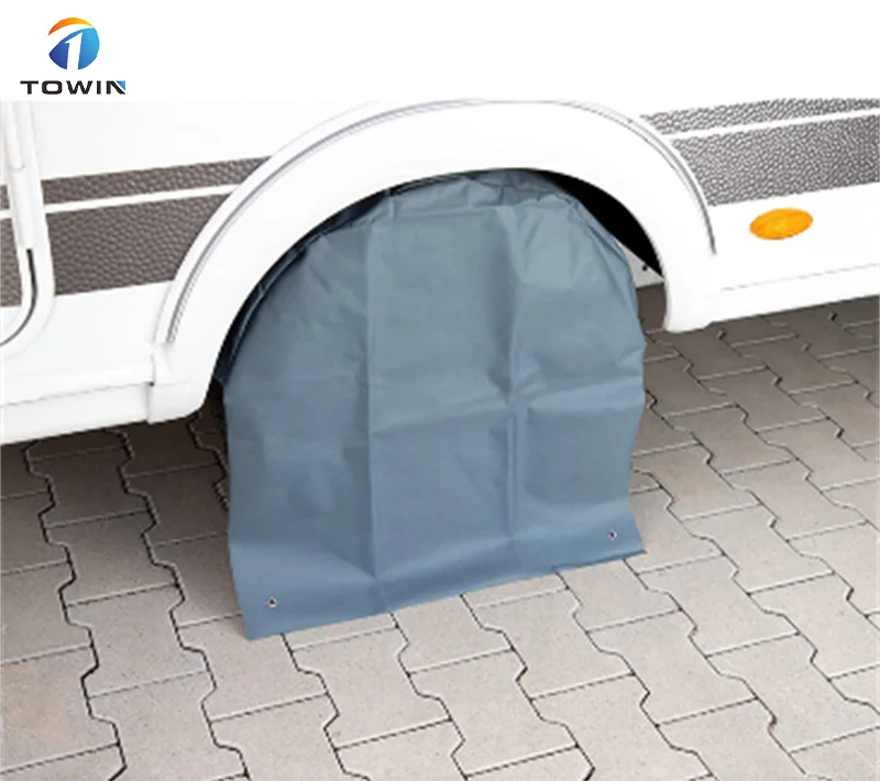 Custom Polyester UV Protection Waterproof Tyres Wheel Cover For Motorhome Caravan