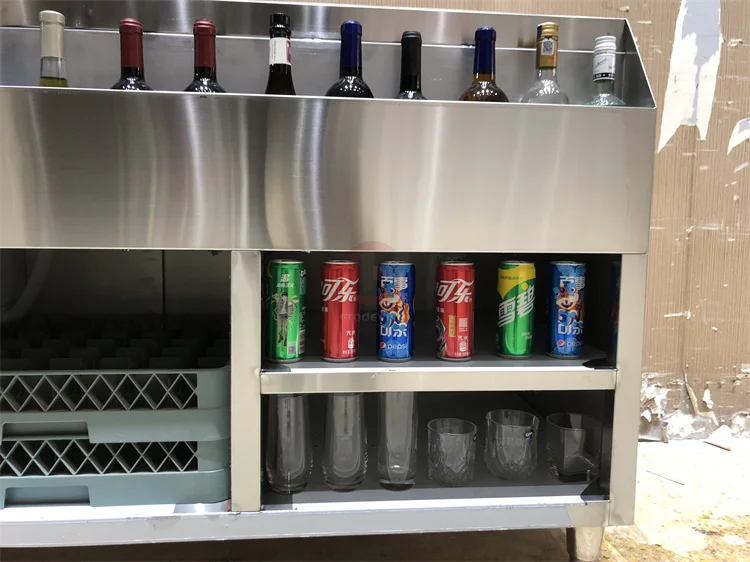 Customized Standard 304 stainless steel Bartender table KTV bar bartender workbench cocktail station bar equipment