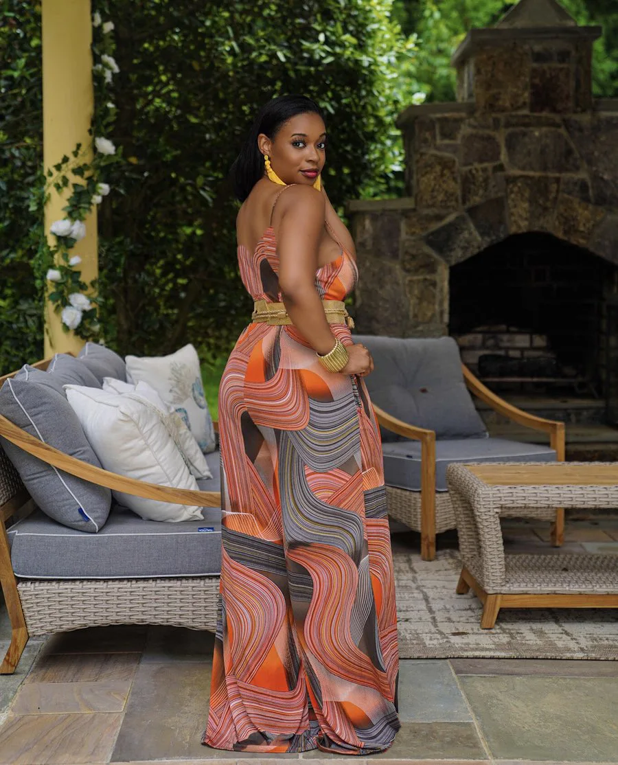 H2710 hot girls summer African stylish beach strapless ladies printing wide leg pant one piece set orange jumpsuits