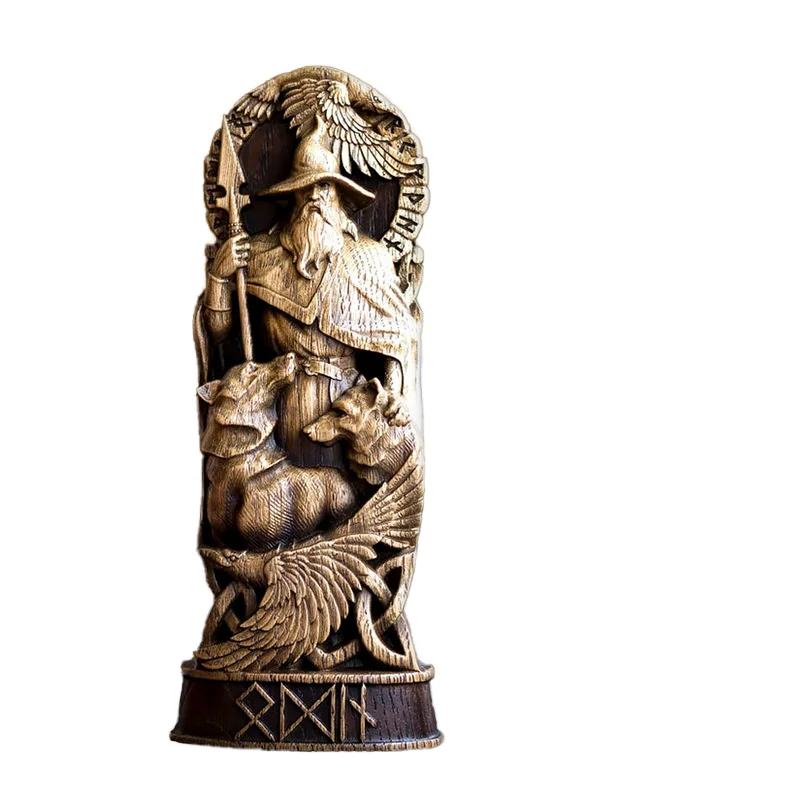 Viking Valhalla Greek Norse Religious Mythology Odin Rocky Thor Dharma God Resin Sculpture Table Office Home Decoration