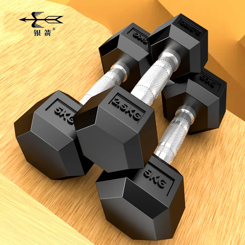Professional Manufacture Home Gym Fitness Cheap Hexagon Rubber Dumbbells Customized Lbs 5kg 10kg 20kg Hex Dumbbell set
