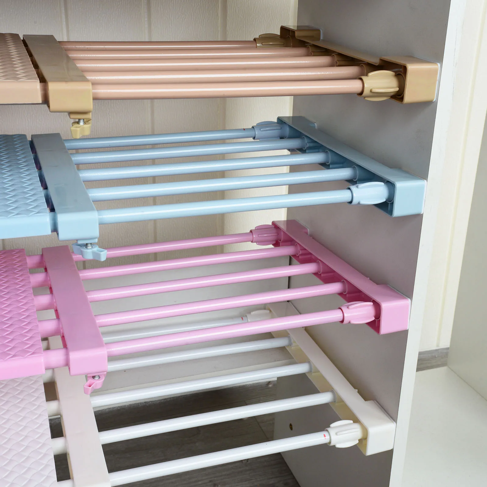 Adjustable Closet Organizer Storage Shelf Wall Mounted Kitchen Rack Space Saving Wardrobe Decorative Shelves Cabinet Holders