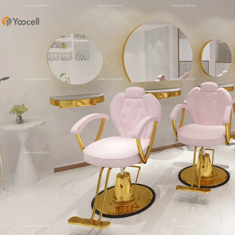 Yoocell new design salon station with led mirror hot sale barber mirror station for beauty hair salon