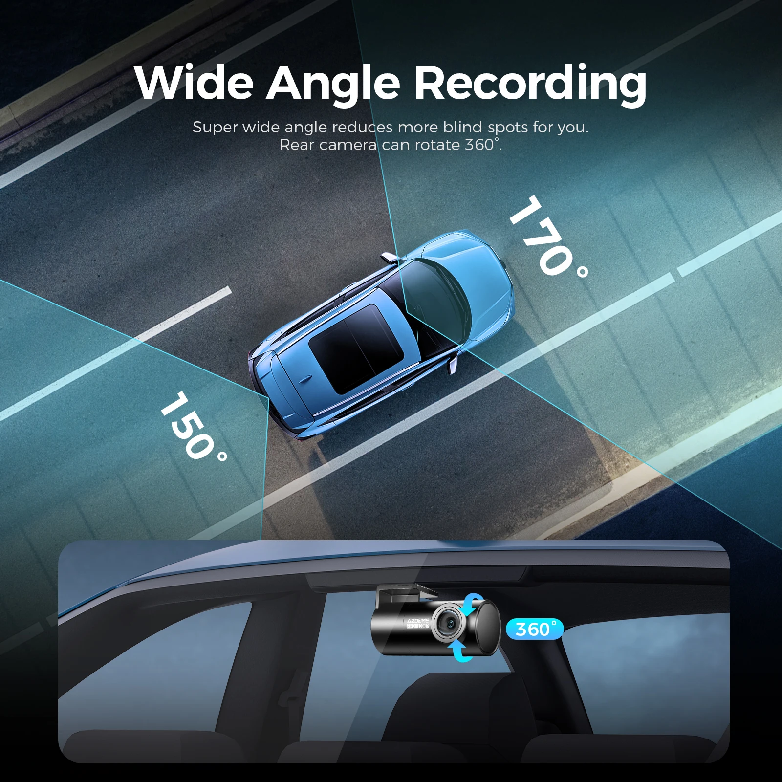 AZDOME M300S 4K + 1080P Dual Dash Cam With Build-in 5G WIFI & GPS Voice Control Car Black Box Camcorder Camera 4K Dashcam