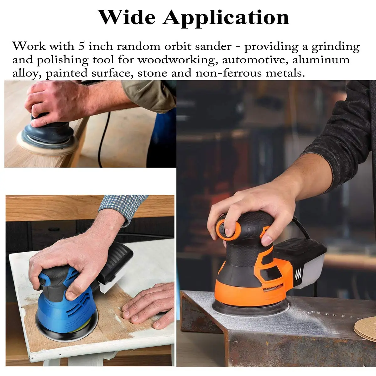 6inch 150mm Aluminum Oxide Gold PSA Sanding Disc 240# Yellow PSA Self Adhesive Sanding Discs with Tabs