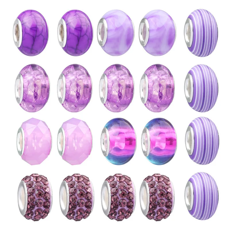 Wholesale 20pcs DIY Bracelet Accessories beads Gorgeous Color Handmade Glass Beads Mixed charms jewelry making