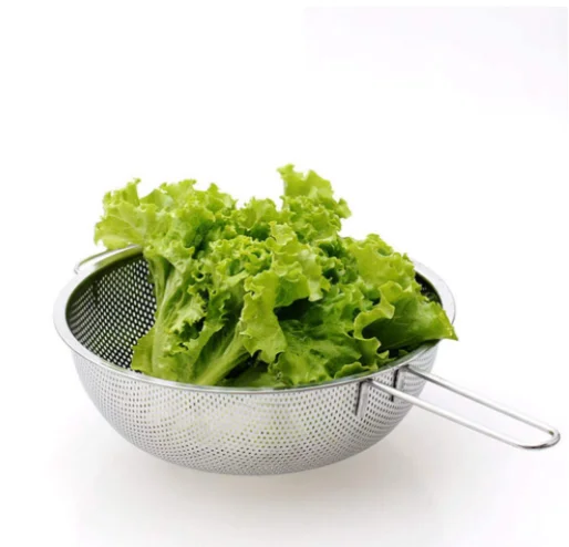 
XINCHU Strainer Stainless steel Washing Rice Vegetables Fruit Double Drain colander basket with Hands 
