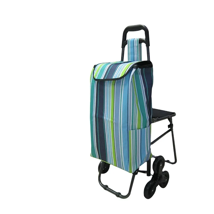 Wholesale Climbing Stairs Shopping Trolley Cheap Pink Shopping Trolley Shopping Trolley Bag With Seat With Chair For Elderly