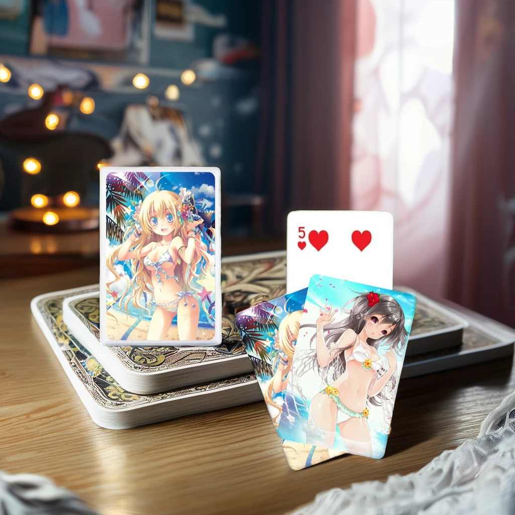 Custom Romantic Sexy Girl Anime Poker Playing Cards Eco-Friendly Printed Paper Adults Sex Game Personzed Logo Gift