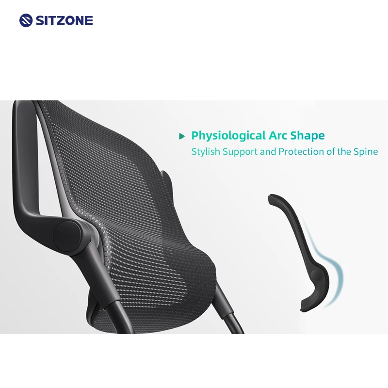 Sitzone Adjustable Ergonomic School Student Training Chair Mesh Seat with Writing Tablet Office Conference Visitor Chairs