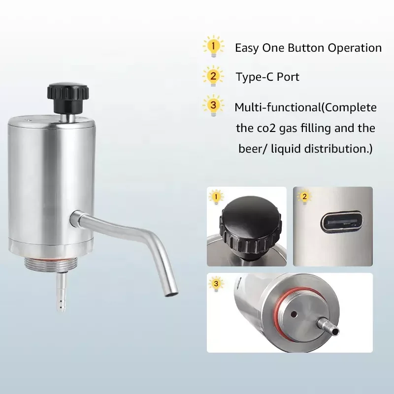 Electric Dispenser Tap High Quality Stainless Steel Pressurized Electric Portable Beer Dispenser Tap for sale