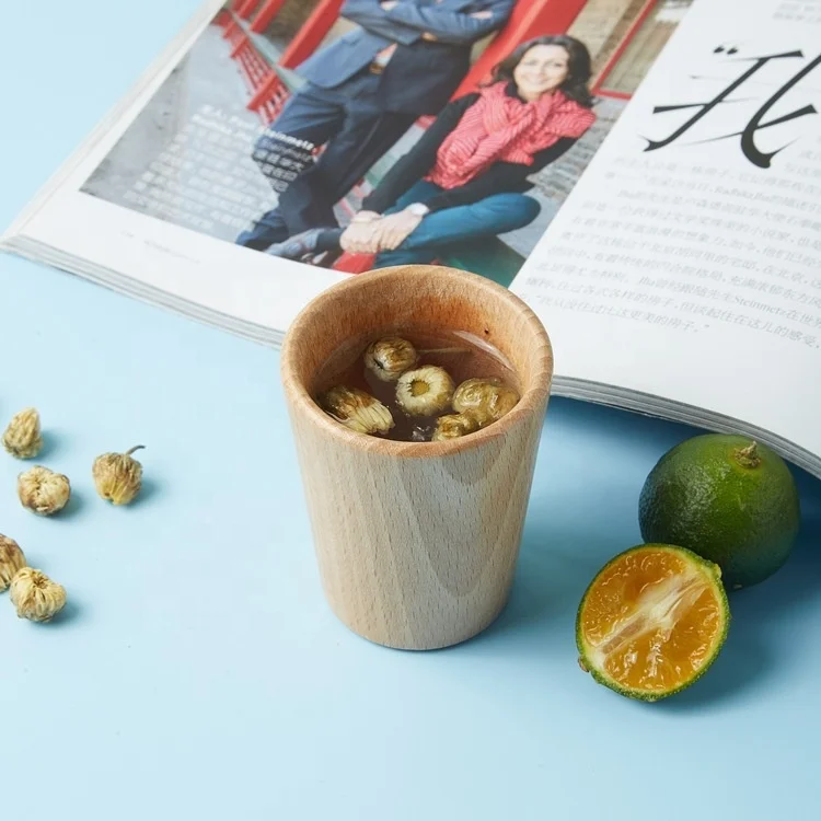 Japanese small mini wooden tea water cups