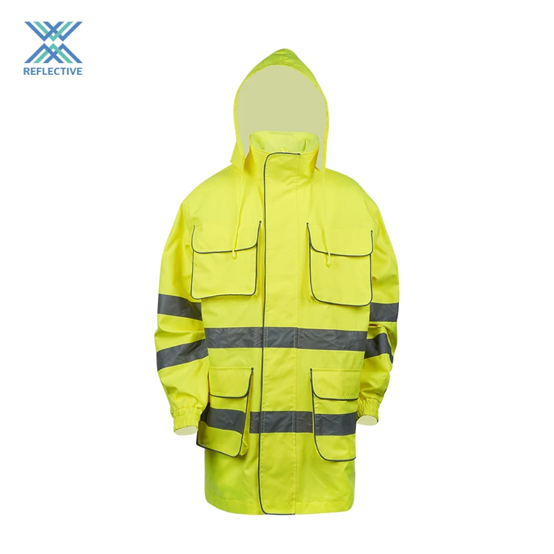 LX Custom Fashion Man Winter Hi-vis Jackets Reflective Safety Work Jacket With Reflective Strips