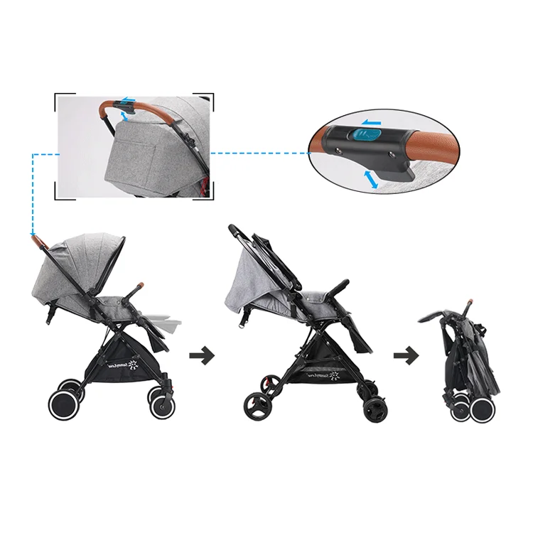 Оптовая продажа с фабрики качественная Автоматическая роскошная классическая детская складная коляска для малышей легкие портативные коляски