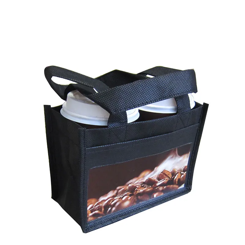 Eco Friendly Non Woven Two Cup Coffee Cup Bag