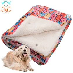 COLLABOR Customized Printing Warm Animal Print Puppy Fleece Soft Blanket Beds Mat Pet Dog Cat Paw Printed Fleece Blanket Mat