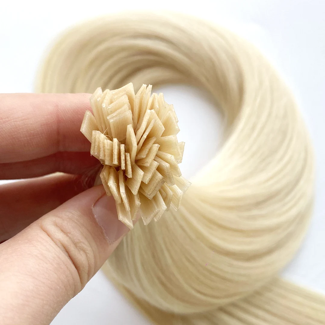 HOT New Color Blonde Zero 20inch 50g/Pack Keratin Double Drawn Human hair Flat Tip K Tip Hair Extensions