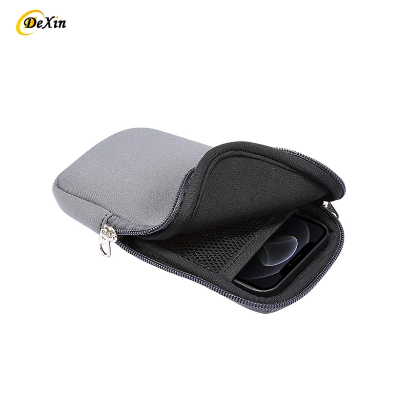 Wholesale Black Shock Absorbing Proof Soft Neoprene Smartphone Cellphone Bags Mobile Phone Pouch Women