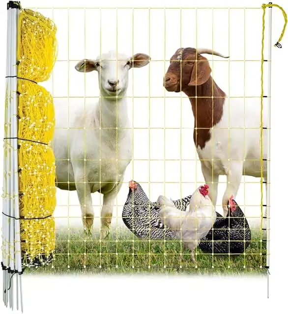 Premium Semi-Rigid Anti-Predator Electric Poultry Netting Fence Portable Pre-Assembled Electric Fencing for Chicken Sheep Goats