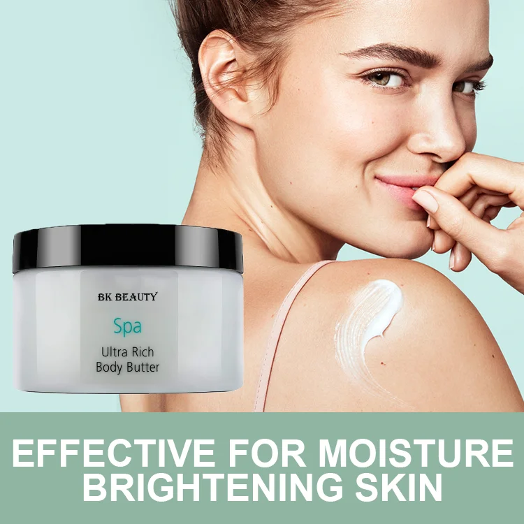 Pure Natural Private Label Unrefined Moisturizing Dead Sea Salt Jojoba Oil Banana Milk Body Butter Whipped Cream