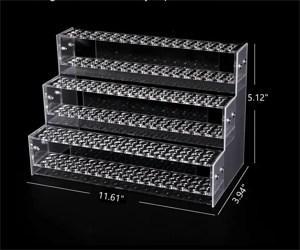 2 Tier Clear Acrylic Pen Holder Makeup Brushes Organizer Stand Pencil Display Stand For Stationery