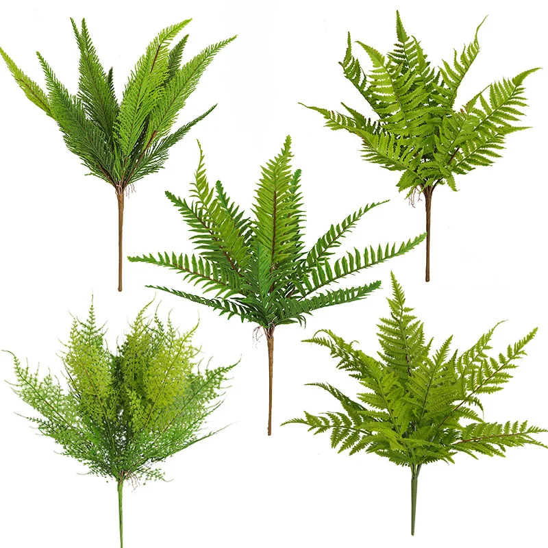 Artificial Boston Plastic Fern Plants Bushes Faux Plants Shrubs Fake Greenery UV Resistant leaves Persian Fern Tropical Decor