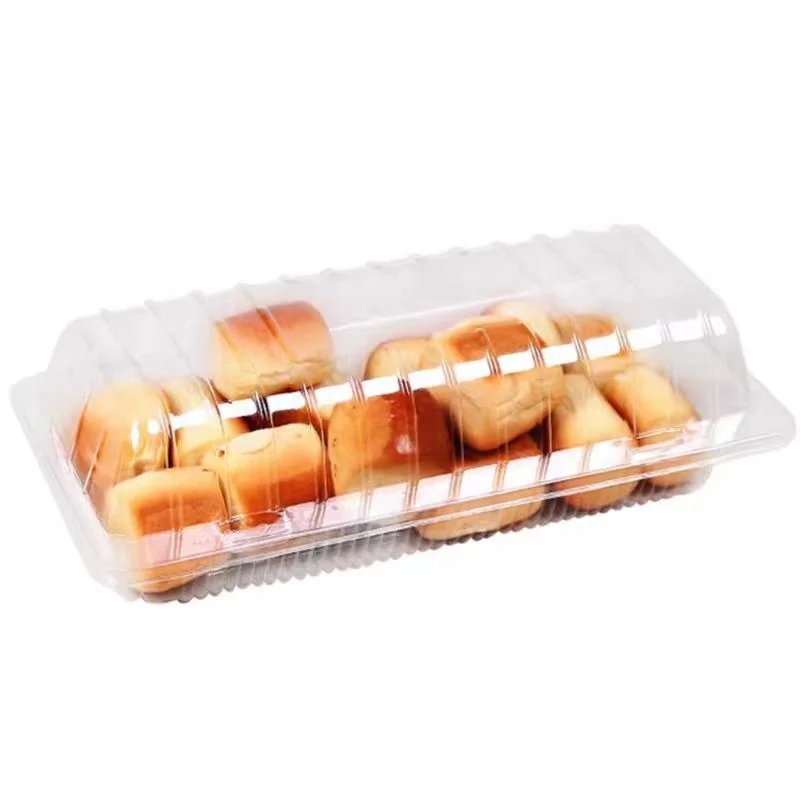 Factory Custom Transparent PET  Food Dessert Storage  Plastic Cake Loaf  Container With Lid Sandwich Chocolate Packaging Box