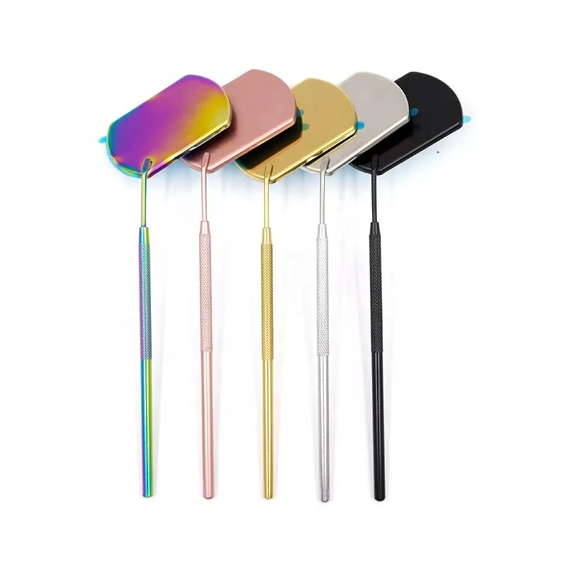 Factory direct grafting eyelash inspection mirror Features Personalized Type Cosmetic Mirror  Finishing Silver