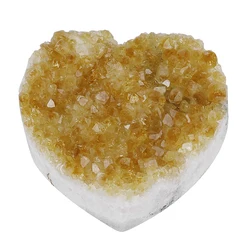 Wholesale Raw Large Heart Shape Citrine Crystal Quartz Cluster Natural Citrine for Sale
