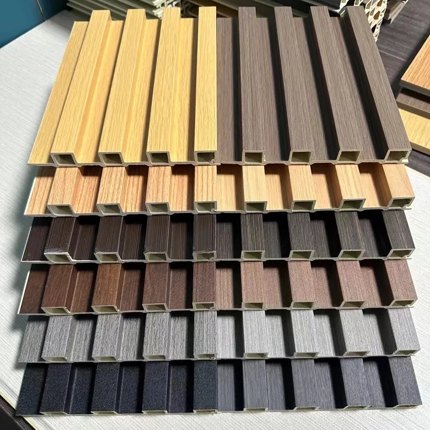 factory Sale Interior Wall Cladding Bamboo Wood Fiber Wall Board Decorative Fluted Wpc Wall Panel