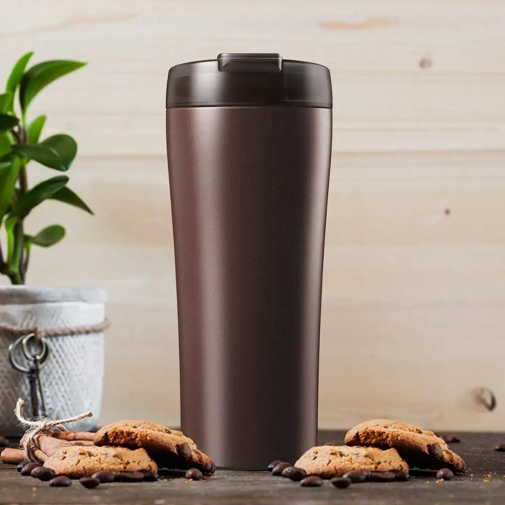 
16oz Double Wall Vacuum Insulated Stainless Steel Travel Coffee Cup Tumbler Mug with Screw Lid Spill Proof Coffee Mug Thermo 