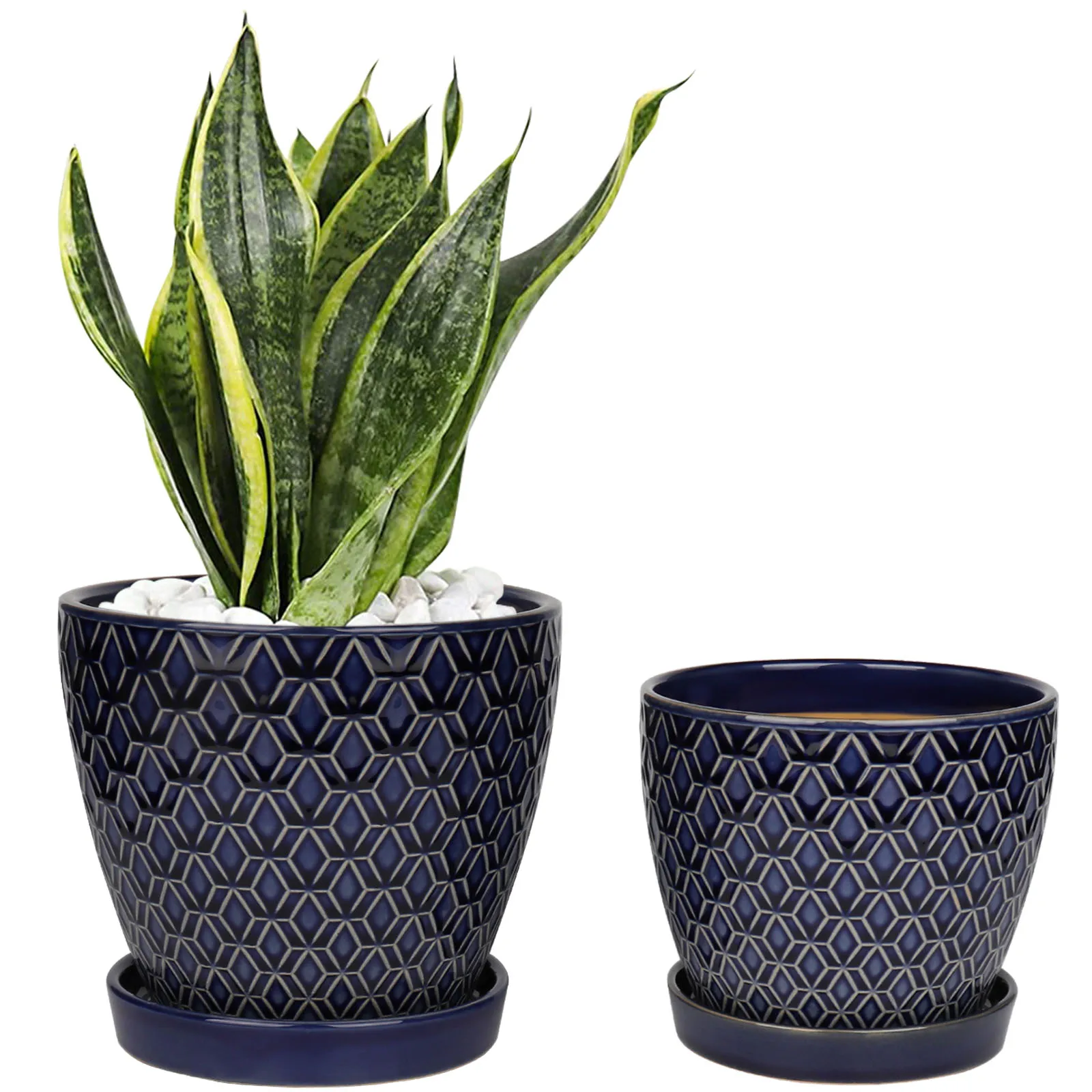 Home Decor Small Flower Succulent Planter Pots Porcelain Tray Ceramic Pots for Indoor Plants