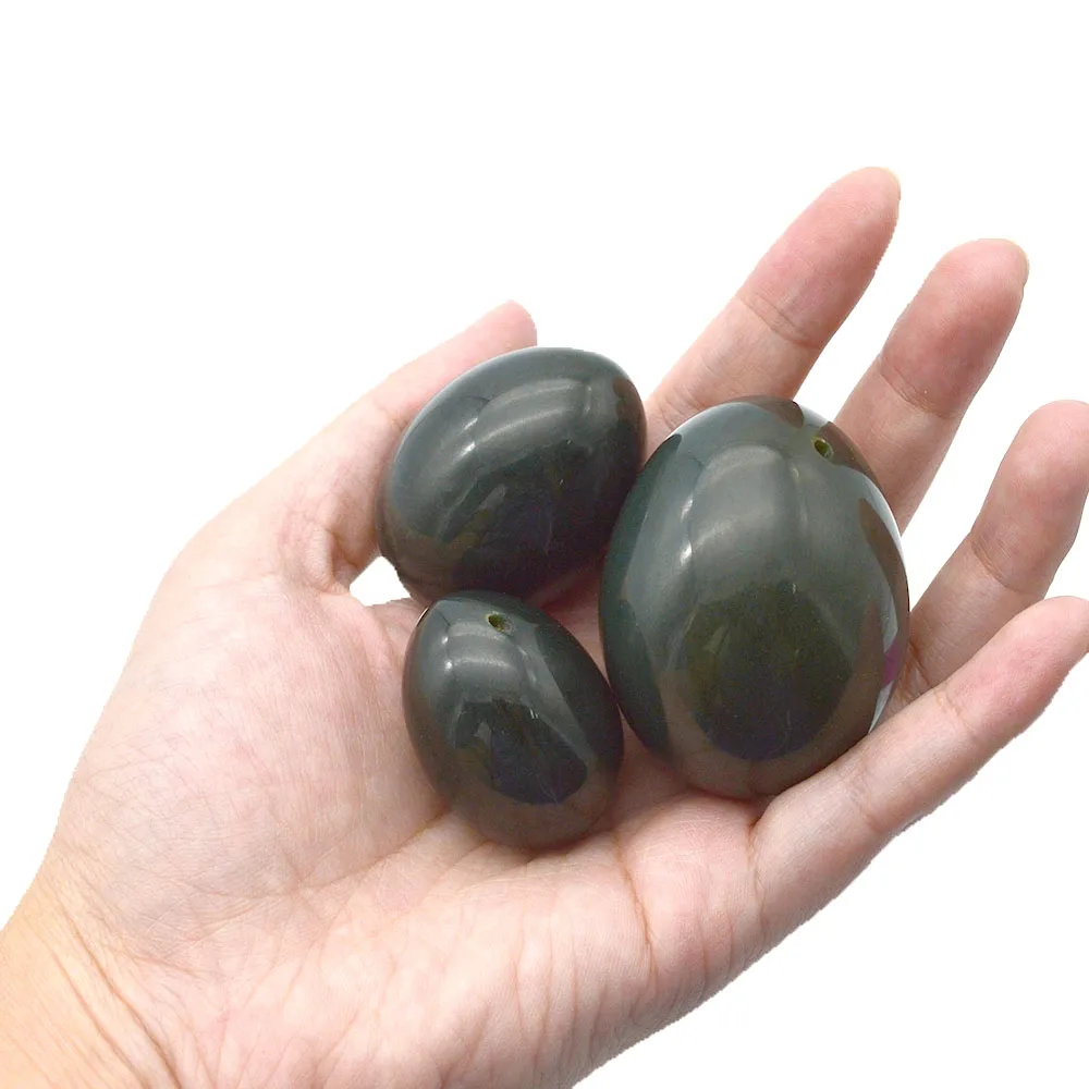 Natural Jade Nephrite Dark Green Yoni Eggs Crystal Vaginal Eggs Kegel Exercise Massage Yoni Egg For Women Vaginal Exercise