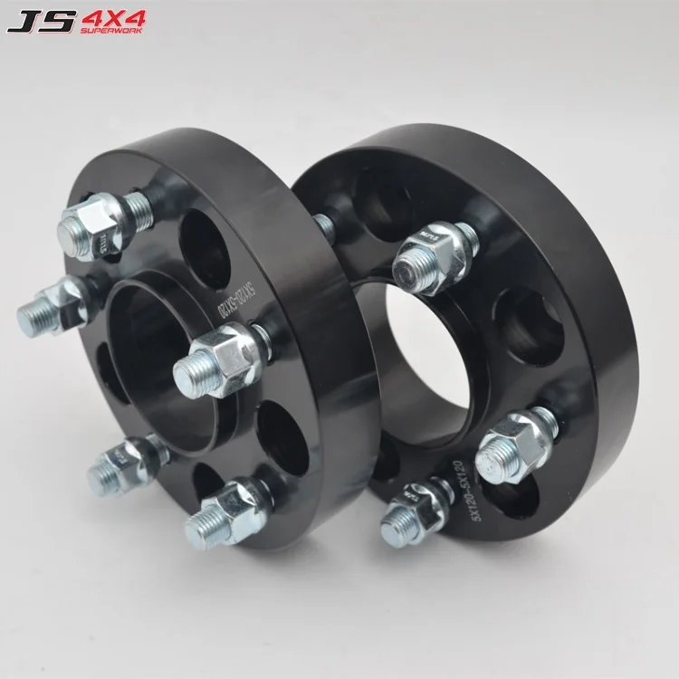 Hubcentric Wheel Spacers 5x120 Center Bore 72.6 with Black Lug Bolts