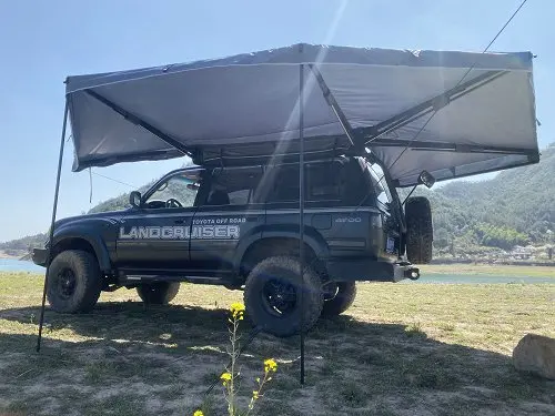 Outdoor 4x4 Car  360 Degrees Side Awning  Side Bat Wing Awning for outdoor camping with LED light