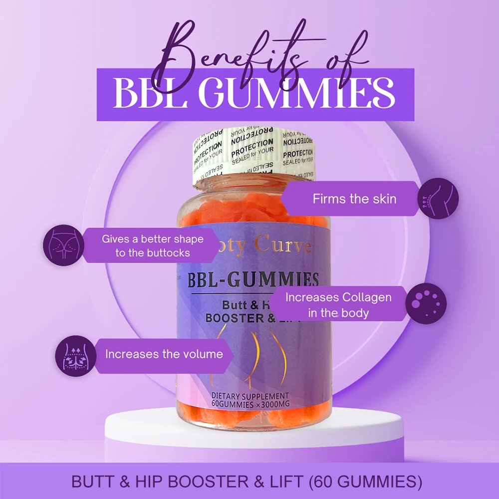 Частная марка OEM/ODM 100% Nature BBL-Gummies кривая задницы для увеличения ягодиц Gummies