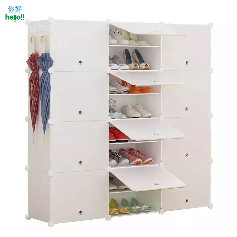 Cheap Plastic Storage Closet Cabinet Stand Sheet Portable Plate Furniture 12 Cubes Pink Wardrobe