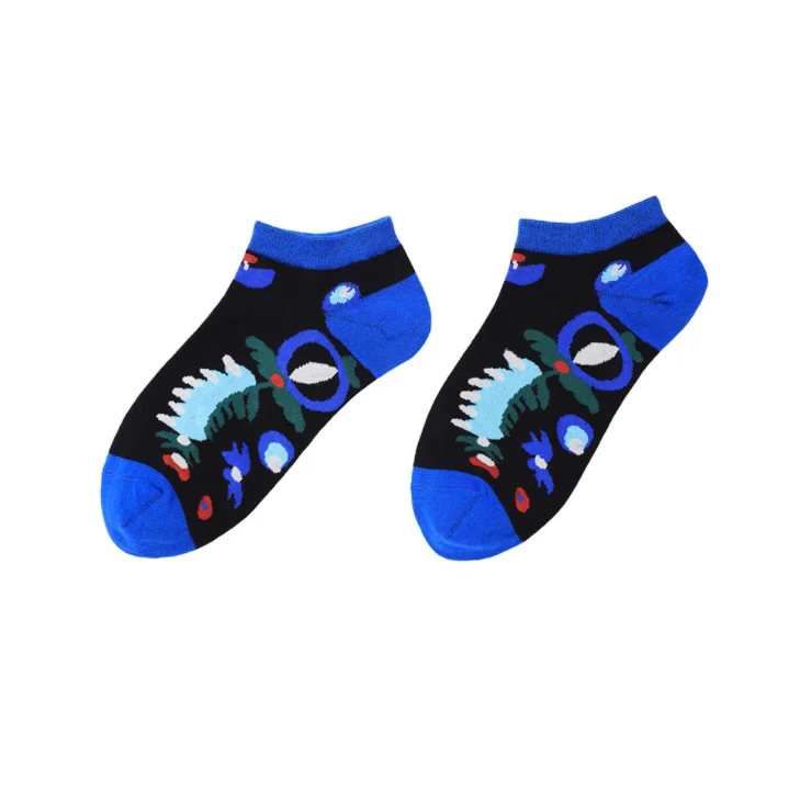 Весна и лето носки для девочек удобные хлопковые носки-следки носки крутые; Модная обувь унисекс; Носки спандекс/хлопковый повседневный комплект с изображением мультяшных героев; Повседневную жизнь 5 видов цветов