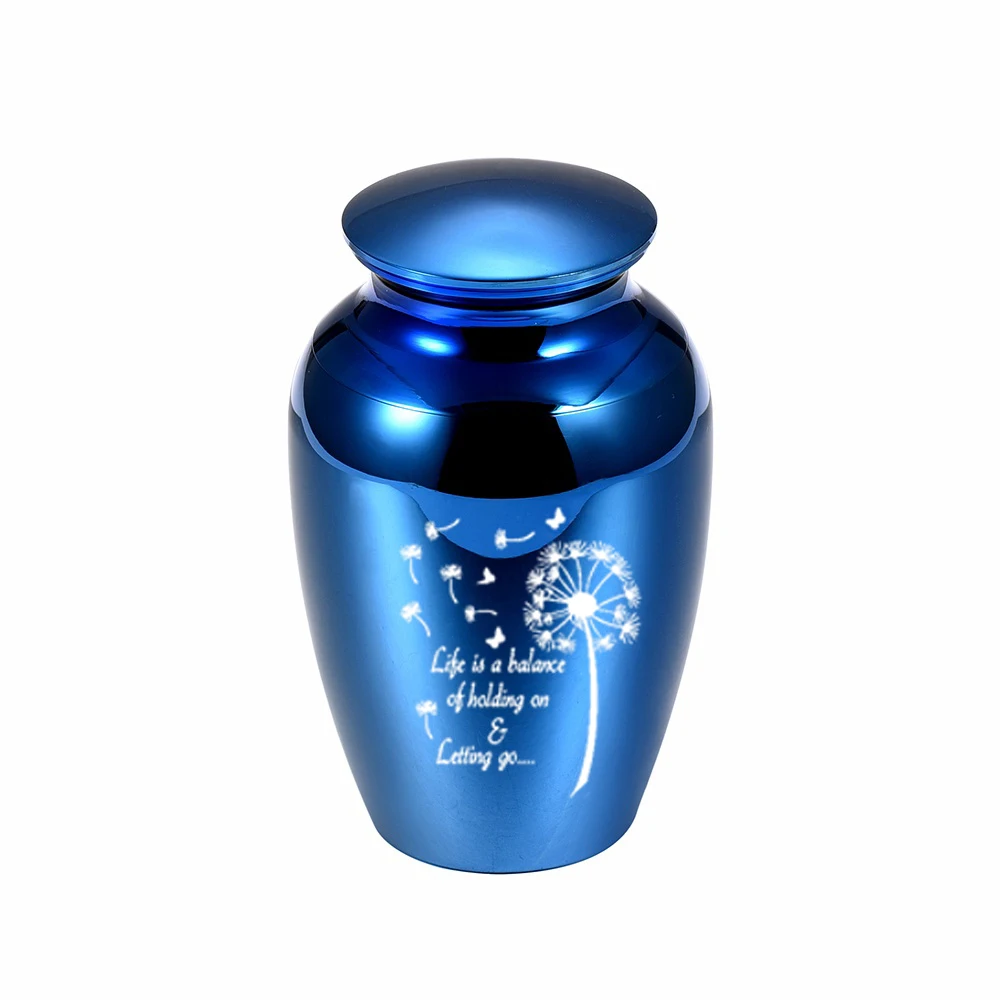Dandelion Memorial Urn Pet Cremation Urns Human Ashes Funeral Keepsake Cat Dog Bird Burial Jar Jewelry for Men Women  45x70mm