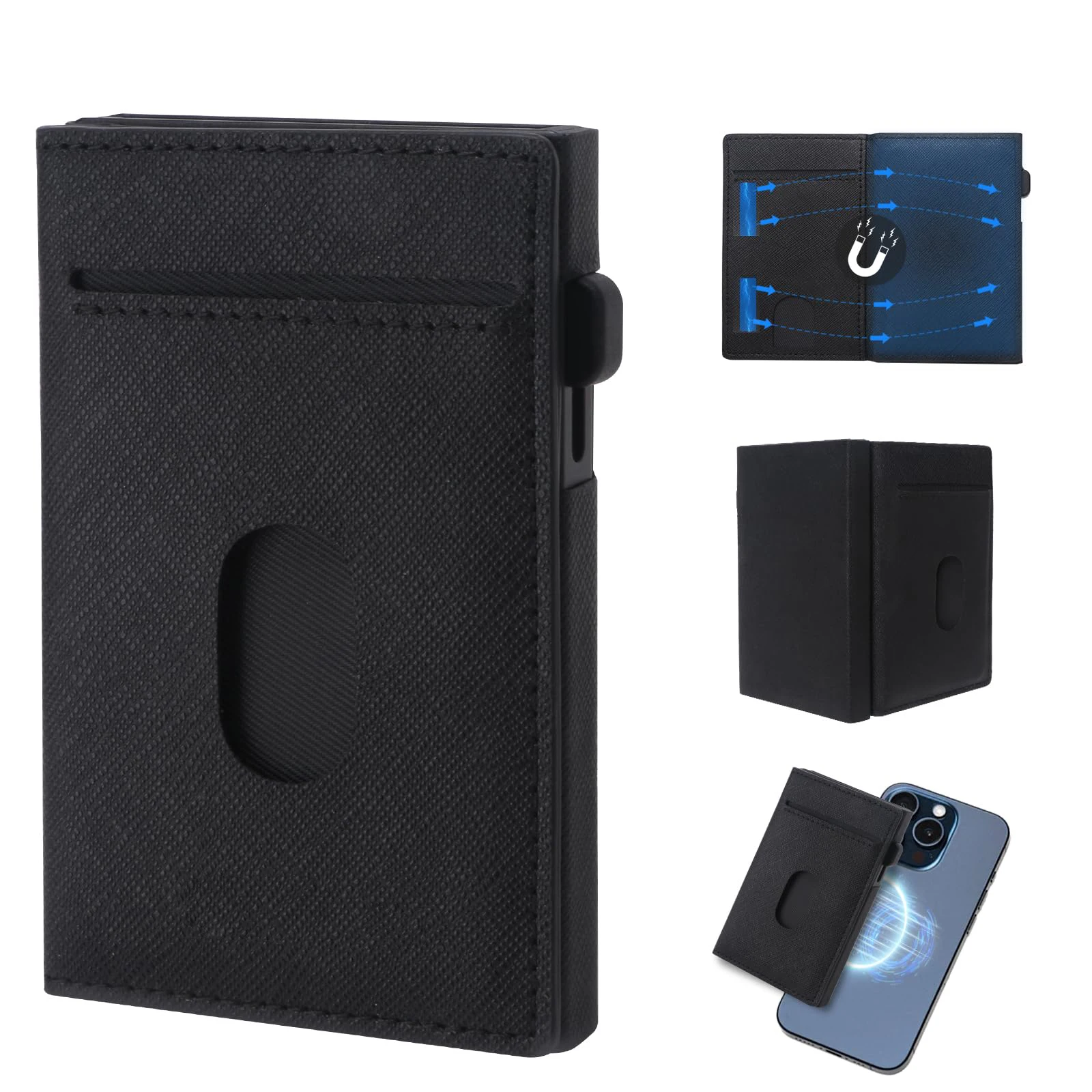 Minimalist Metal Aluminum RFID Blocking Card Holder Wallet Pop Credit Card Case with Slim Magnetic Close Mans Wallet